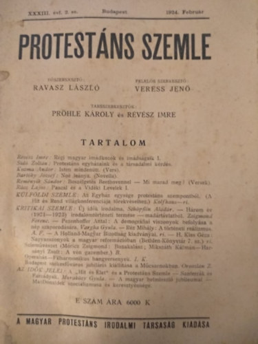 Protestns szemle 1924. Februr