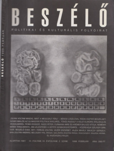 Beszl - Politikai s kulturlis folyirat (1998. februr - III. folyam, III. vfolyam, 2. szm)