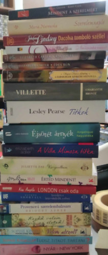 Candace Bushnell, Sophie Kinsella, Melissa Hill, Elizabeth Adler, Lesley Pearse, Charlotte Bront Tbb szerz - 20 db romantikus m: Nyr s New York+Tudsz titkot tartani?+Velem alszol?+Kezdd velem jra az leted!+Provence-i szerelembalzsam+Szerelem a huszonhetedik sorban+London csak oda+Karjaidban+A Villa Mimosa titka+jstt rnyk+Titkok+Villette+