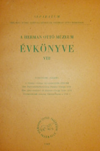 A Herman Ott� M�zeum �vk�nyve VIII.