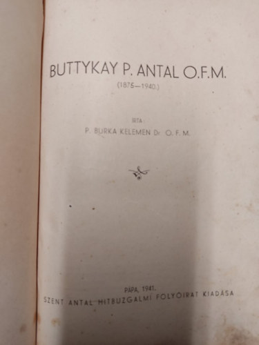 Buttykay P. Antal O.F.M.