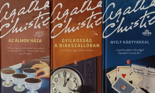 3 db Agatha Christie krimi: Az lmok Hza + Gyilkossg a dikszllban + Nylt krtykkal