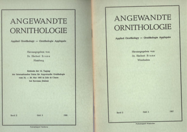 4 db ornitolgia fzet: Angewandte ornithologie