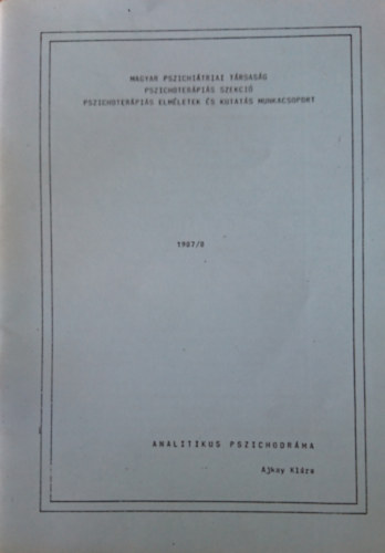 Analitikus pszichodrma (1987/8)