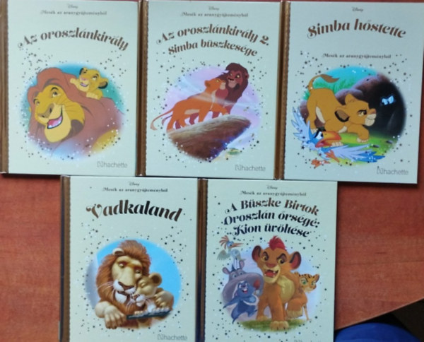 5db Disney: Mesk az aranygyjtemnybl: Az oroszlnkirly,Simba bszkesge,Simba hstette,Vadkaland,