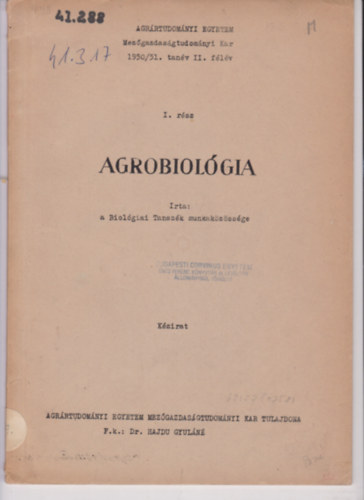 Agrobiolgia I. rsz