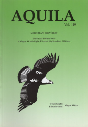 Magyar Gbor  (fszerk.) - Aquila - Madrtani folyirat 2012 (Vol. 119.)