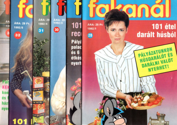 7 db Fakanl 101 recept sorozat: 1992/1, 2, 3, 4, 5, 6, 7.szm.