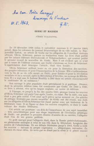 Gorki et Madch - Annales Universitatis Scientiarum Budapestinensis de Rolando Etvs nominatae Tomus IV. (Dediklt)