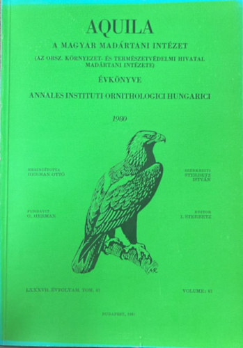 Aquila - A Magyar Mad�rtani Int�zet �vk�nyve 1979 (LXXXVI. �vf. Vol. 86.)