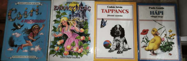 4db klasszikus mesek�nyv - Paolo Gentile-H�pi vil�gg� megy, Csuk�s Istv�n-Tappancs j�tszani szeretne, Babits Mih�ly-Barackvir�g, Nagy Lantos Bal�zs-Csiri, a boszork�ny