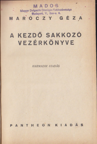 A kezd sakkoz vezrknyve