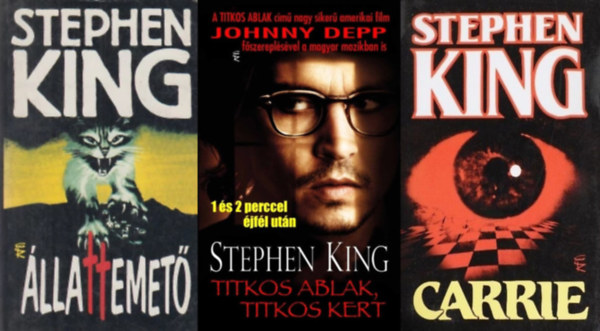 3 db Stephen King horror: Titkos ablak, titkos kert + llattemet + Carrie