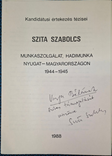 Munkaszolg�lat, Hadimunka Nyugat - Magyarorsz�gon 1944 - 1945