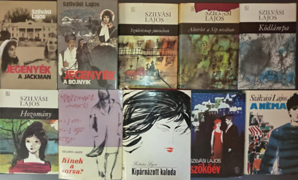 (10db) Szilvsi Lajos knyvcsomag: Jegenyk: A Jackman + A Bojnyik / Szletsnap jniusban / Abrlet a sp utcban / Kdlmpa / Hozomny / Kinek a sorsa? / Kiprnzott kaloda / Szkv / A nma