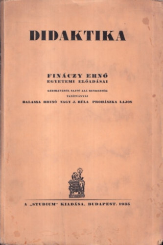 Didaktika (Finczy Ern egyetemi eladsai)