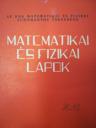 Matematikai s fizikai lapok 5. 1961 mjus