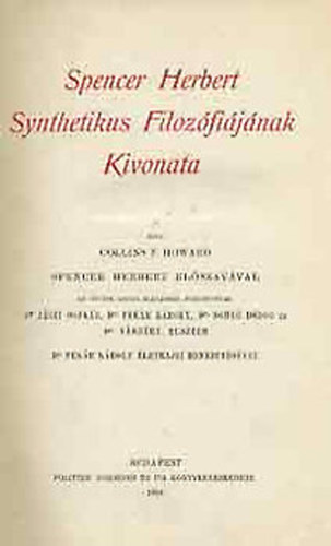 Synthetikus Filozfijnak Kivonata