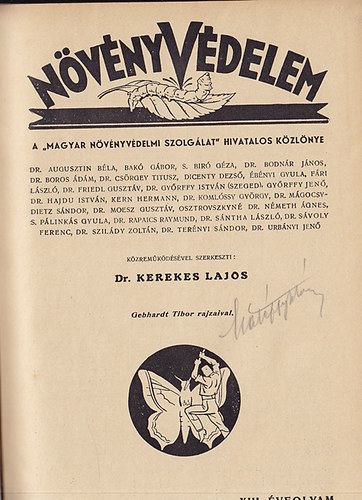 A "Magyar Nvnyvdelmi Szolglat" hivatalos kzlnye. 1937. XIII.. vfolyam