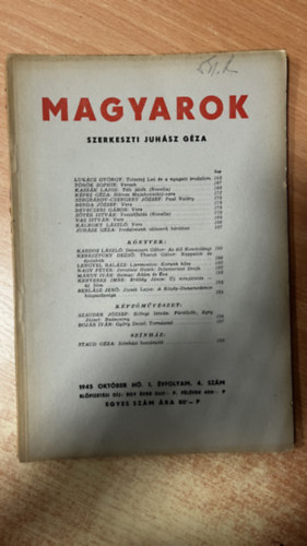 Juh�sz G�za  (szerk.) - Magyarok 1945 okt�ber h�  - I. �vfolyam 4. sz�m