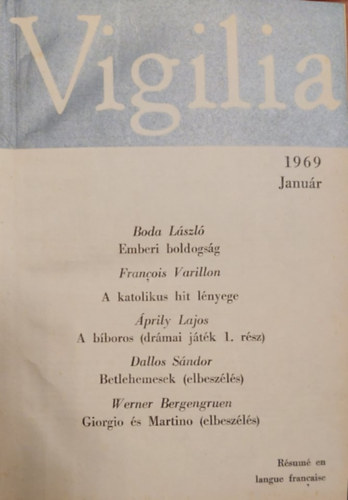 Vigilia XXXIV. vfolyam 1969