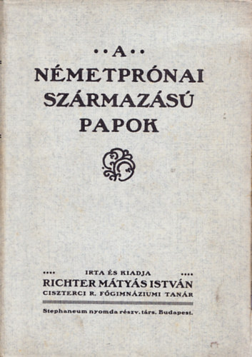A nmetprnai szrmazs papok