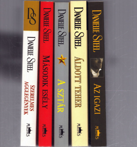 5 db Danielle Steel romantikus regny: Az igazi - ldott teher - A sztr - Msodik esly - Szerelmes agglegnyek