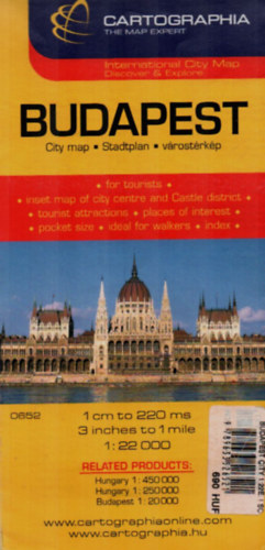 Budapest City vrostrkp. 1:22000. (Cartographia.)