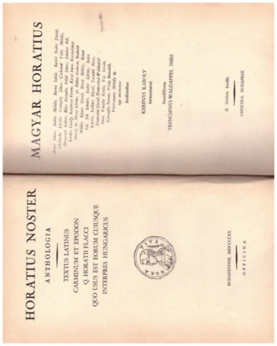 Horatius noster - magyar horatius
