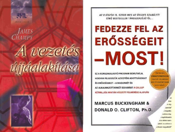 James Champy - 2 db knyv a vezets tudomnyrl: A vezets jjalaktsa + Fedezze fel az erssgeit - Most!