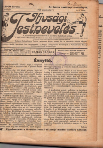 Ifjusgi tesnevels X.vfolyam 1-41-szm - (1925 September 9-1926 jnius 29-ig.)