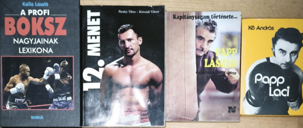 4db k�nyv boxszal kapcsolatban - K�ll� L�szl�-A profi boksz nagyjainak lexikona, Pataky-K�vesdi-12. menet, Lepies Gy�rgy-Papp L�szl�, K� Andr�s-Papp L�szl�