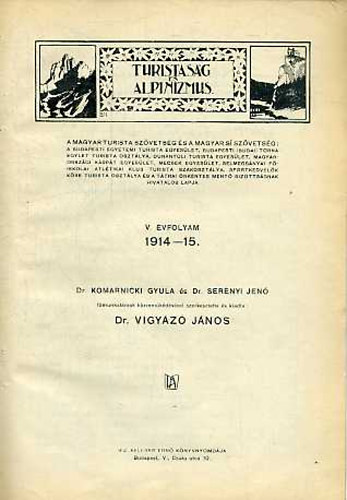 Turistasg s Alpinizmus. V. vfolyam 1914-15.