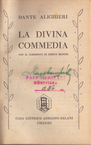 Dante Alighieri - La Divina Commedia (Isteni sz�nj�t�k)