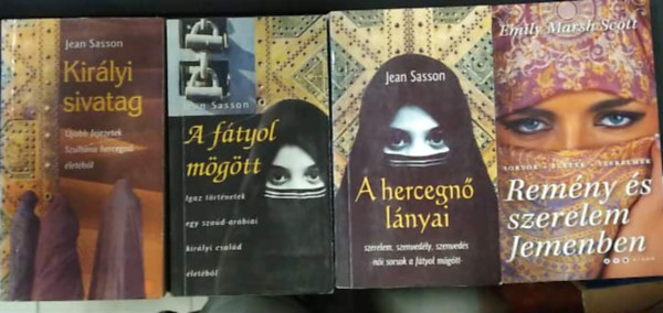 4 db-os KNYVMENT AJNLAT, romantikus: Kirlyi sivatag+ A ftyol mgtt+ A hercegn lnyai+ Remny s szerelem Jemenben