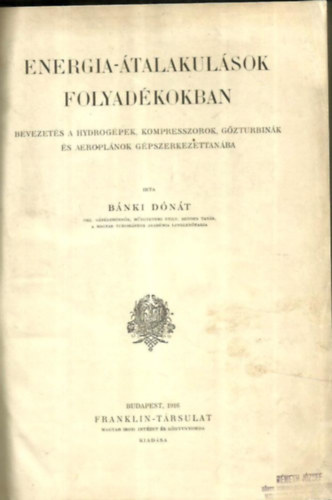 Energia-�talakul�sok folyad�kokban (I. kiad�s)