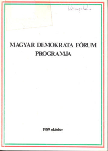A Magyar Demokrata F�rum programja