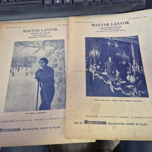 Magyar L�nyok - L�nyok �s any�k k�pes hetilapja 1934 jan.14 + Jan. 21 ( 2db. XI. �vfolyam 16-17. sz�m)