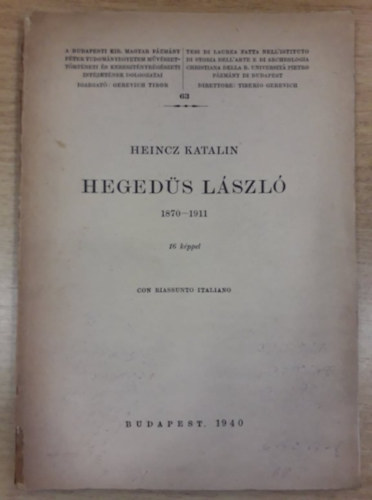 Hegeds Lszl 1870-1911 - 16 kppel