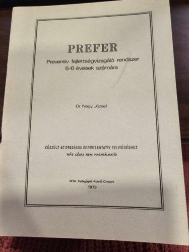 Prefer - Preventv fejlettsgvizsgl rendszer 5-6 vesek szmra