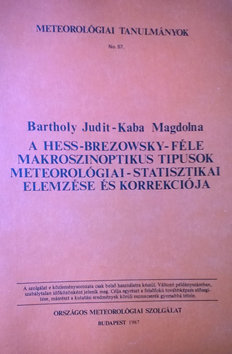 A Hess-Brezowsky-fle makroszinoptikus tipusok meteorolgiai-statisztikai..