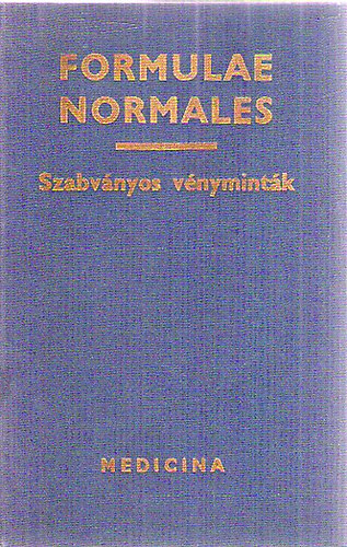 Formulae normales-Szabv�nyos v�nymint�k V. kiad�s