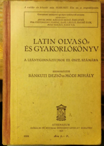 Latin olvas- s gyakorlknyv - A lenygimnziumok III. oszt. szmra