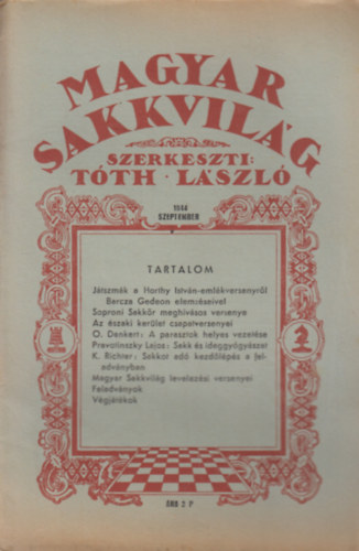 Magyar Sakkvilg 1944 szeptember