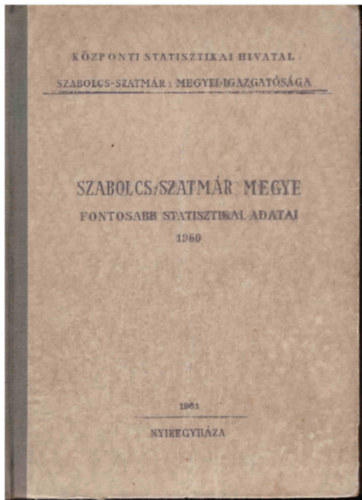 Szabolcs-Szatmr megye fontosabb statisztikai adatai 1960