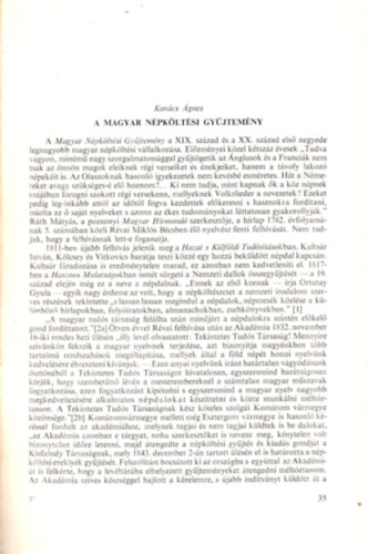 A magyar n�pk�lt�szet gy�jt�se - K�l�nlenyomat