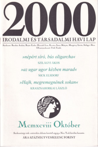 Bojtr Endre - 2000 Irodalmi s Trsadalmi Havi Lap - 1998. Oktber