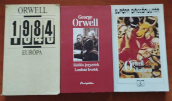 3db George Orwell knyv - llatfarm,1984;Rdis jegyzetek - Londoni levelek