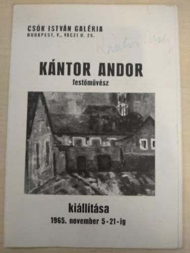 Kntor Andor festmvsz killtsa 1965. november 5-21-ig