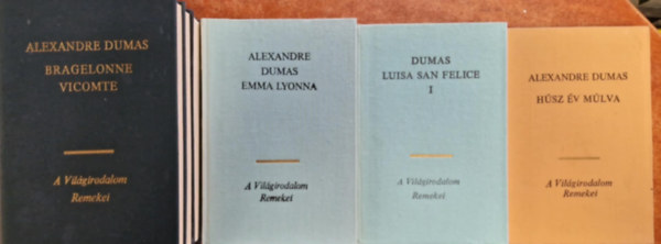 4db regny Dumas: Emma Lyonna I.-II. + Bragelonne Vicomte I.-V. + Hsz v mlva + Luisa San Felice I.-II.